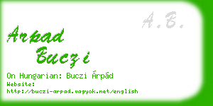 arpad buczi business card