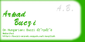 arpad buczi business card